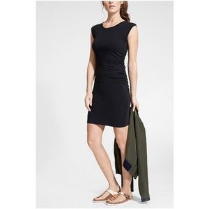 Athleta Women Carefree Tee Cap Sleeve  Dress Size Medium Black Style 777101-00